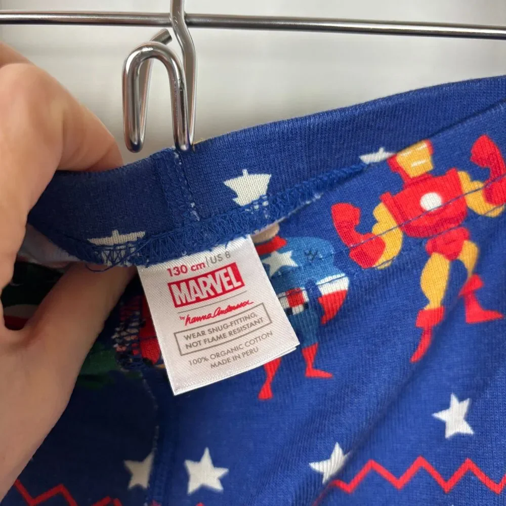 Hanna Andersson Blue Marvel Superheroes Pajama Pants Boys US 8